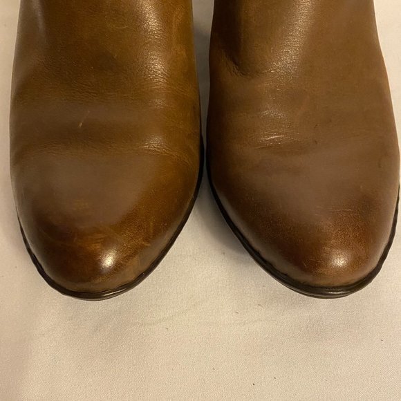 Born Calixta Womens Brown Leather Zip Booties Size 7.5/38.5 - Picture 11 of 13